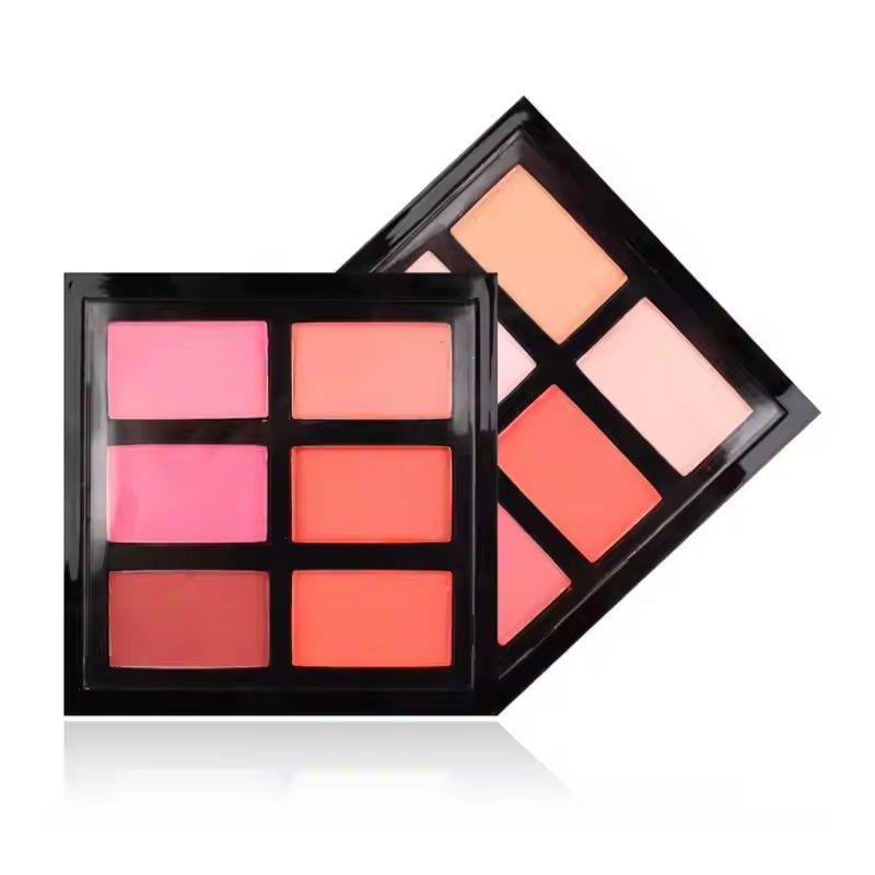 Paleta de blush orgânico rosa mineral cosmético sem logotipo
