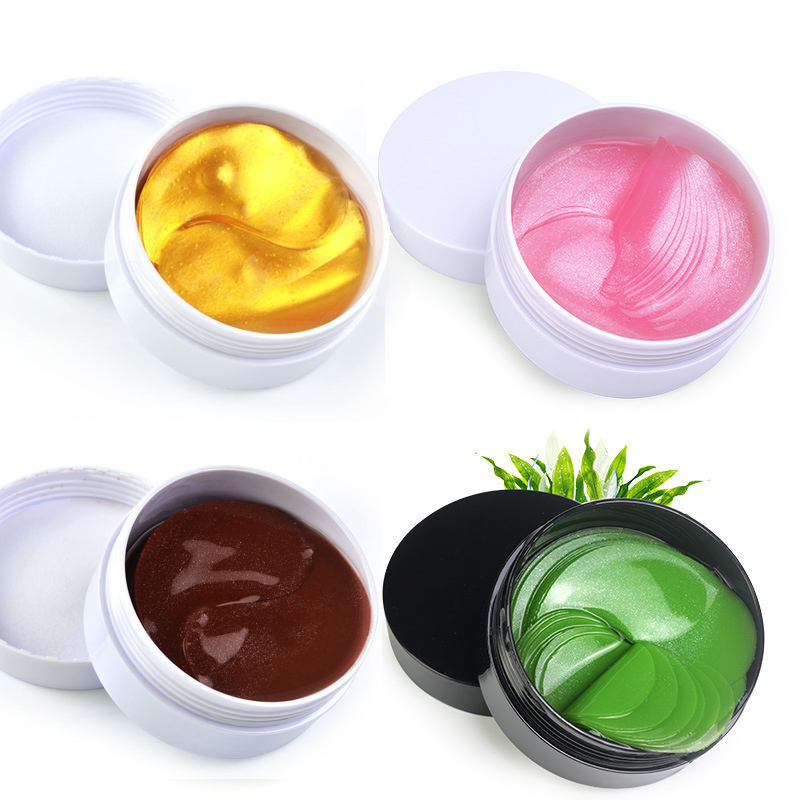 Máscara para os olhos dourada 24k, máscara anti-envelhecimento, ácido hialurônico, colágeno, remoção de olheiras