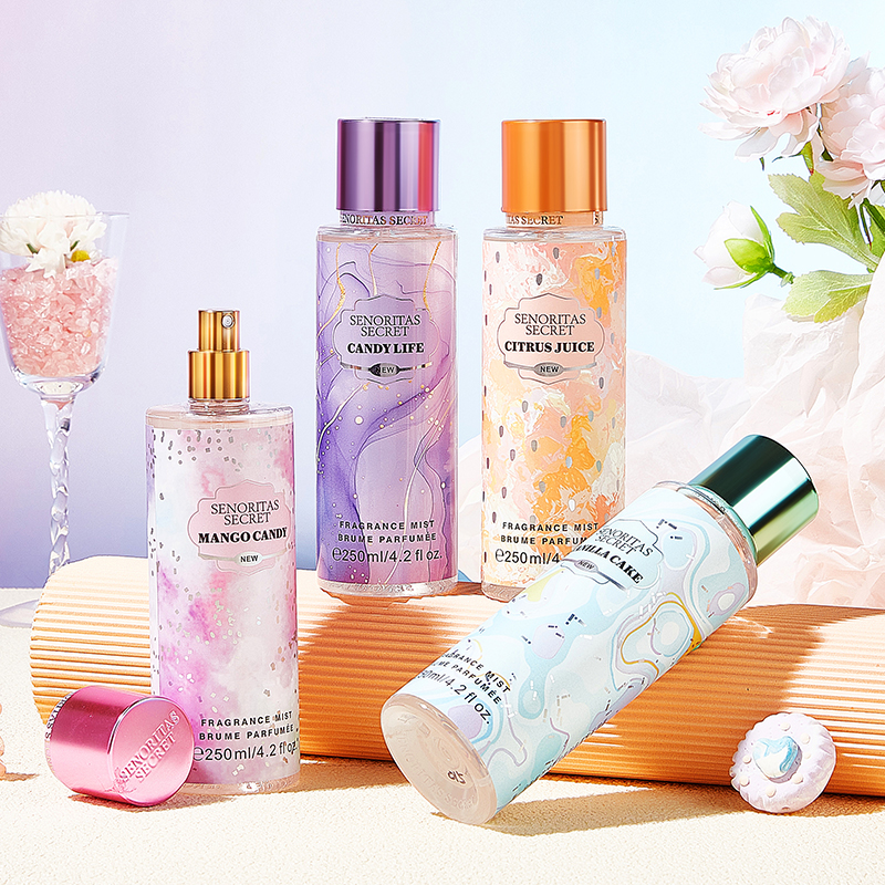 Névoa corporal de fragrância de longa duração de 250ml para mulheres perfume spray corporal